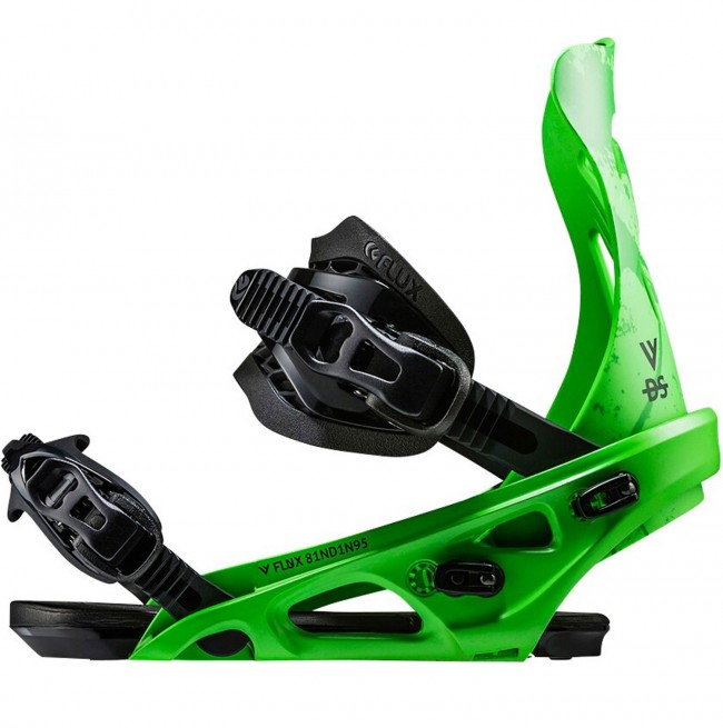 FLUX - DS Snowboard Bindings - Luminous Green Invisible Camo
