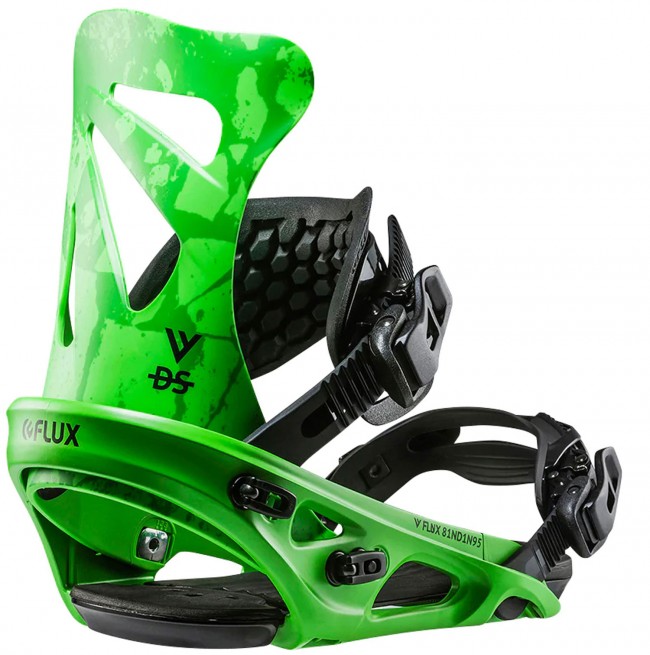 FLUX - DS Snowboard Bindings - Luminous Green Invisible Camo