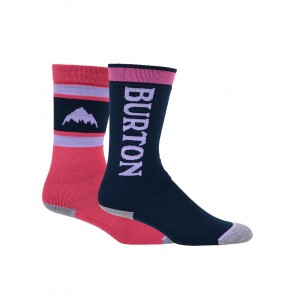 Burton - Kids' Weekend Midweight Socks (2 Pack) - Fuchsia Fusion