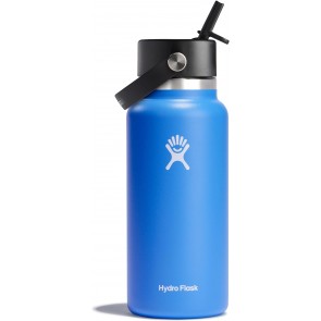Hydro Flask - 32oz Cascade Blue Wide Flex Straw Cap