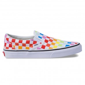 Vans - Classic Kid's Slip On Rainbow Checker Shoes